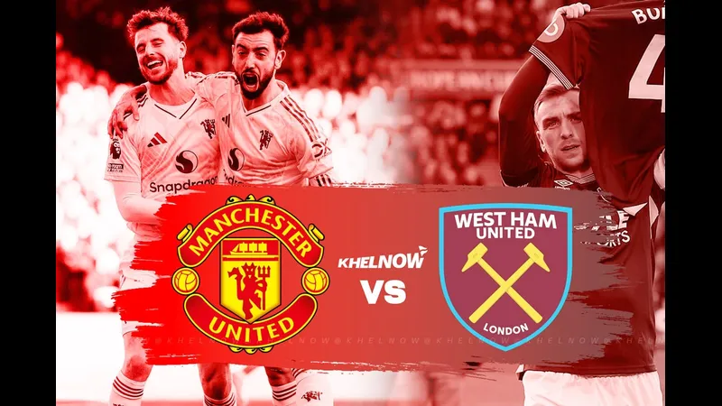 Cầu thủ West Ham và MU tranh chấp bóng trước khung thành